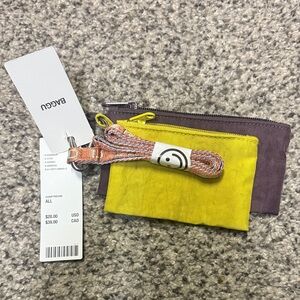 BAGGU Vibrant Yellow and Purple Pouch Set with Strap